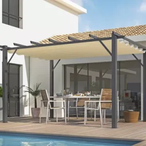 Pergola aluminium 4 x 3 m avec toile coulissante