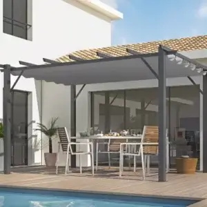 Pergola aluminium 4 x 3 m avec toile coulissante