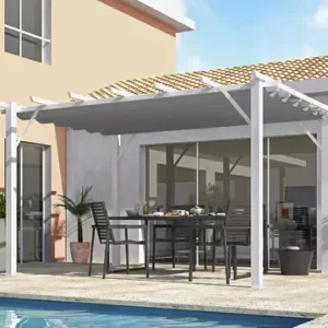 Pergola aluminium 4 x 3 m avec toile coulissante