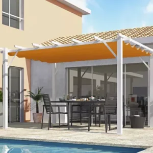 Pergola aluminium 4 x 3 m avec toile coulissante