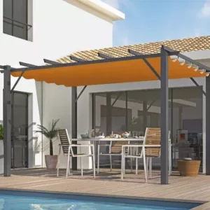 Pergola aluminium 4 x 3 m avec toile coulissante